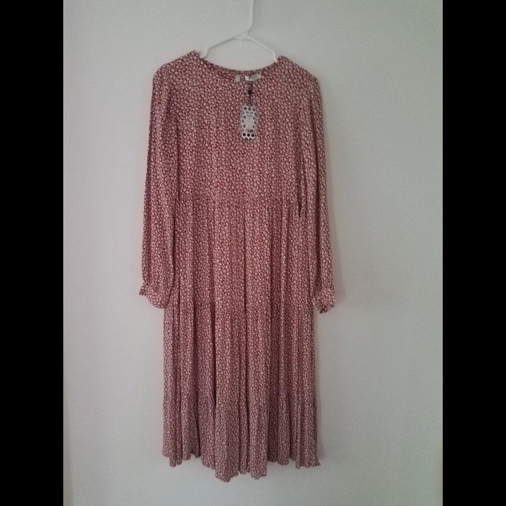 Patterned midi dress - size S